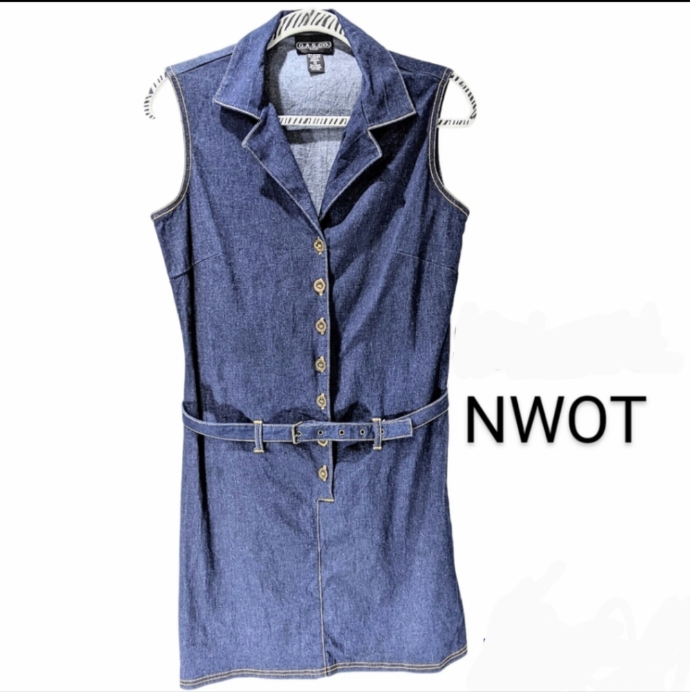 Dress, Denim, NWOT, Size 13, Juniors, Knee Length, Jean Dress, Sleeveless,